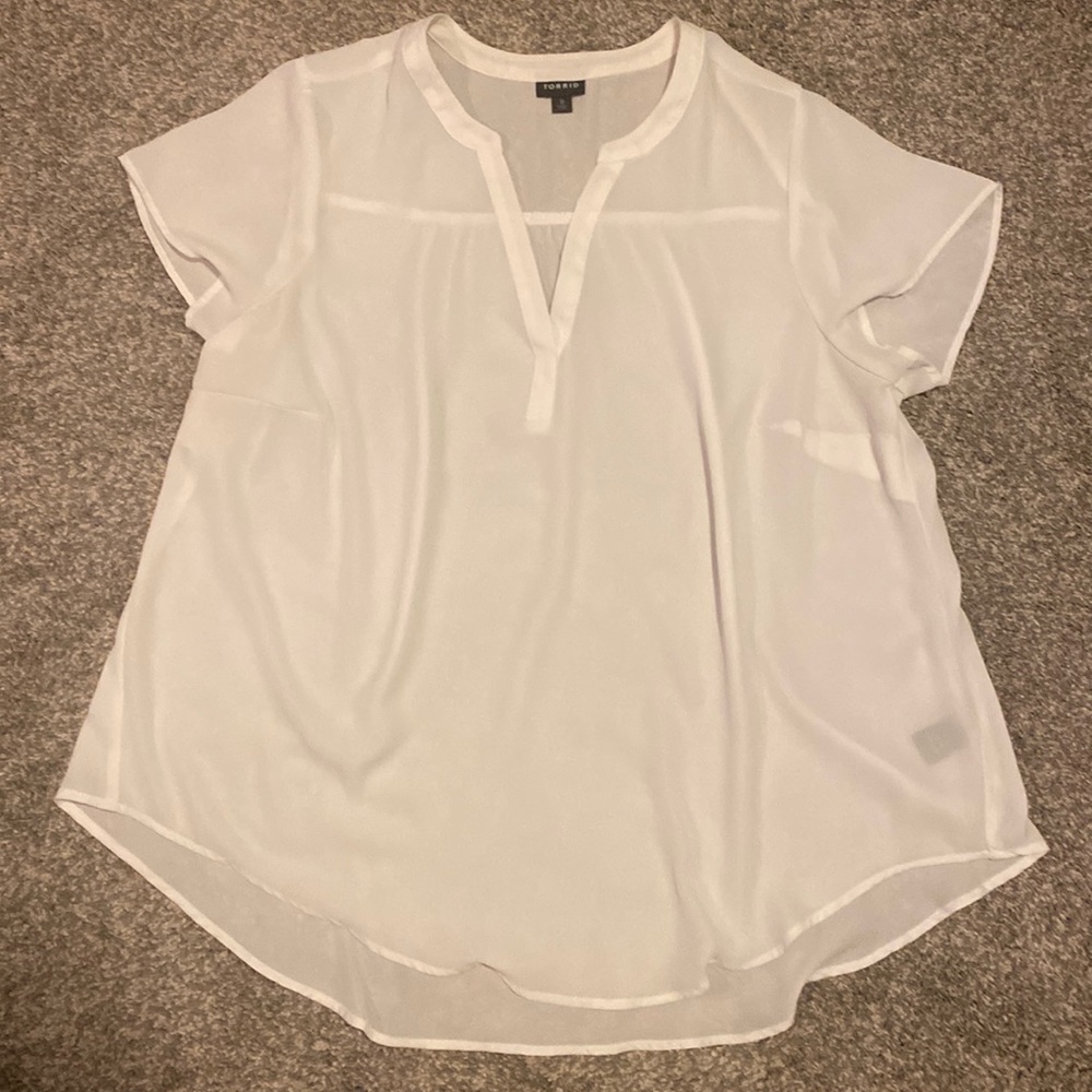 Torrid Short sleeved Blouse, white, size plus 0